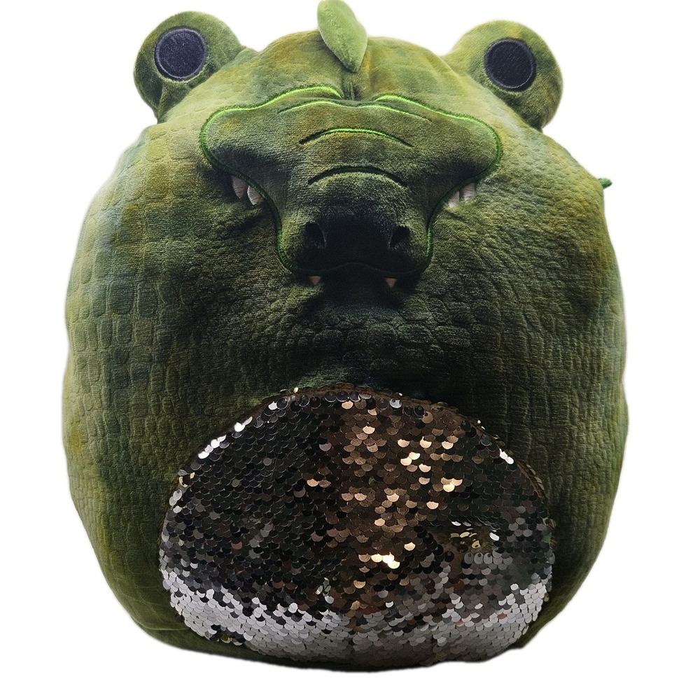 Squishmallows Archer The Alligator 12" Crocodile Green Textured‎ Sequin Belly